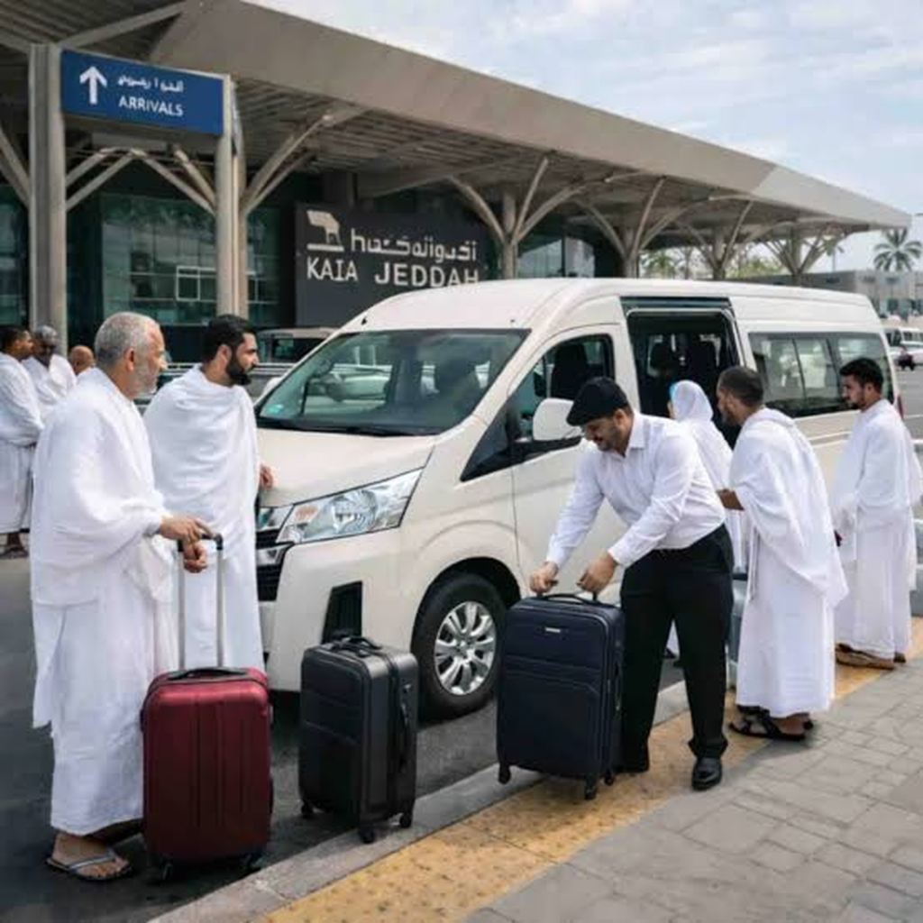 makkah to madinah taxi picking up Umrah pilgrims