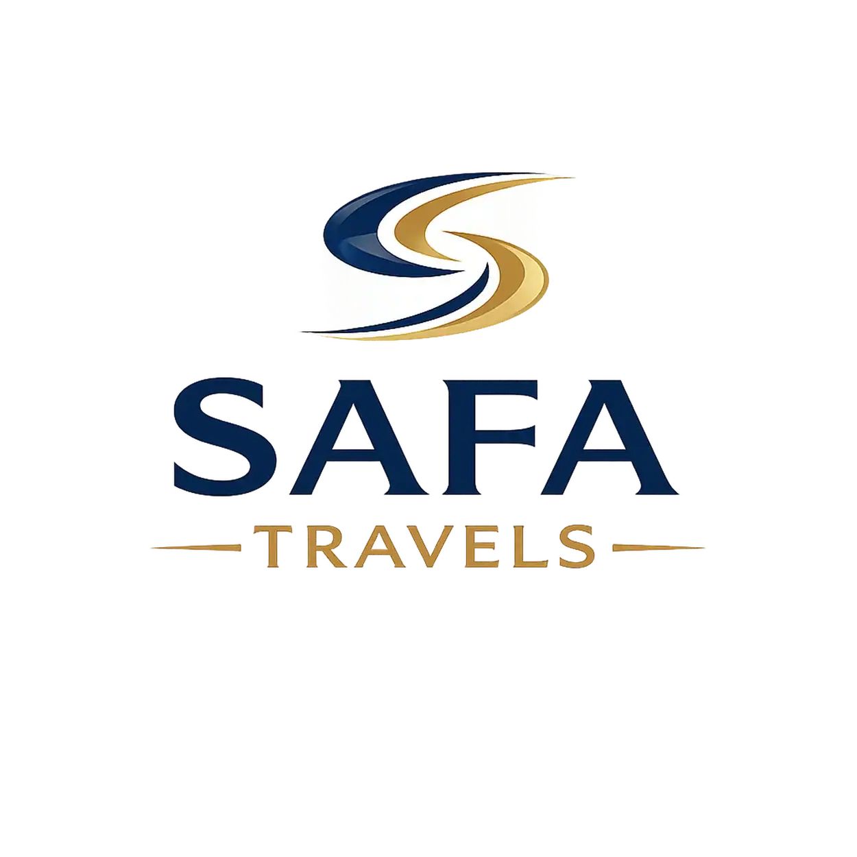 Safa Travels logo with stylized swoosh design and bold text.